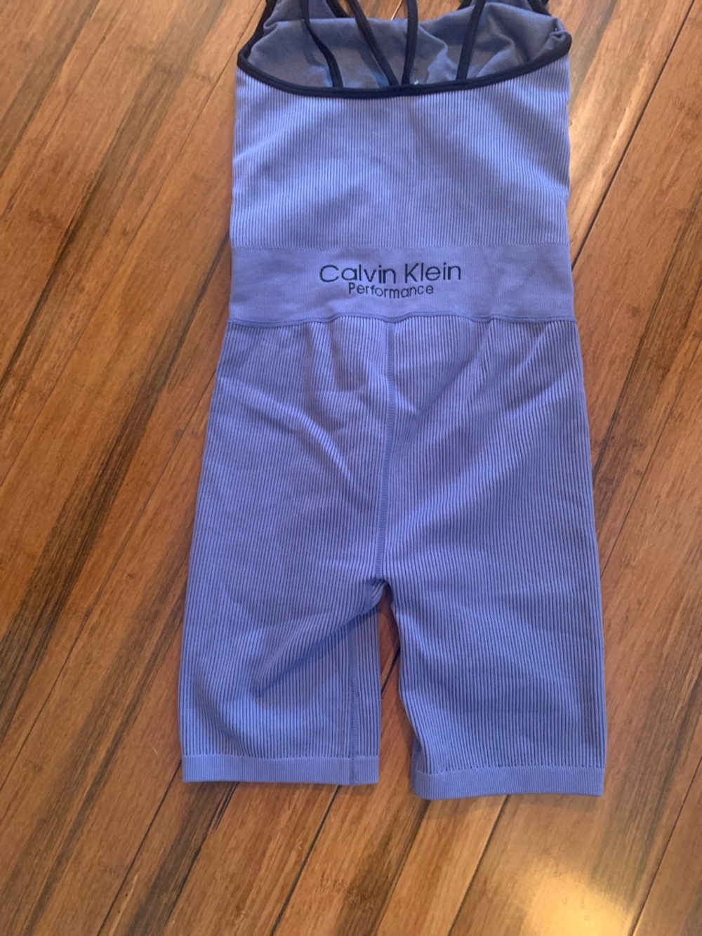 Calvin Klein Performance Periwinkle Ribbed Active One-Piece